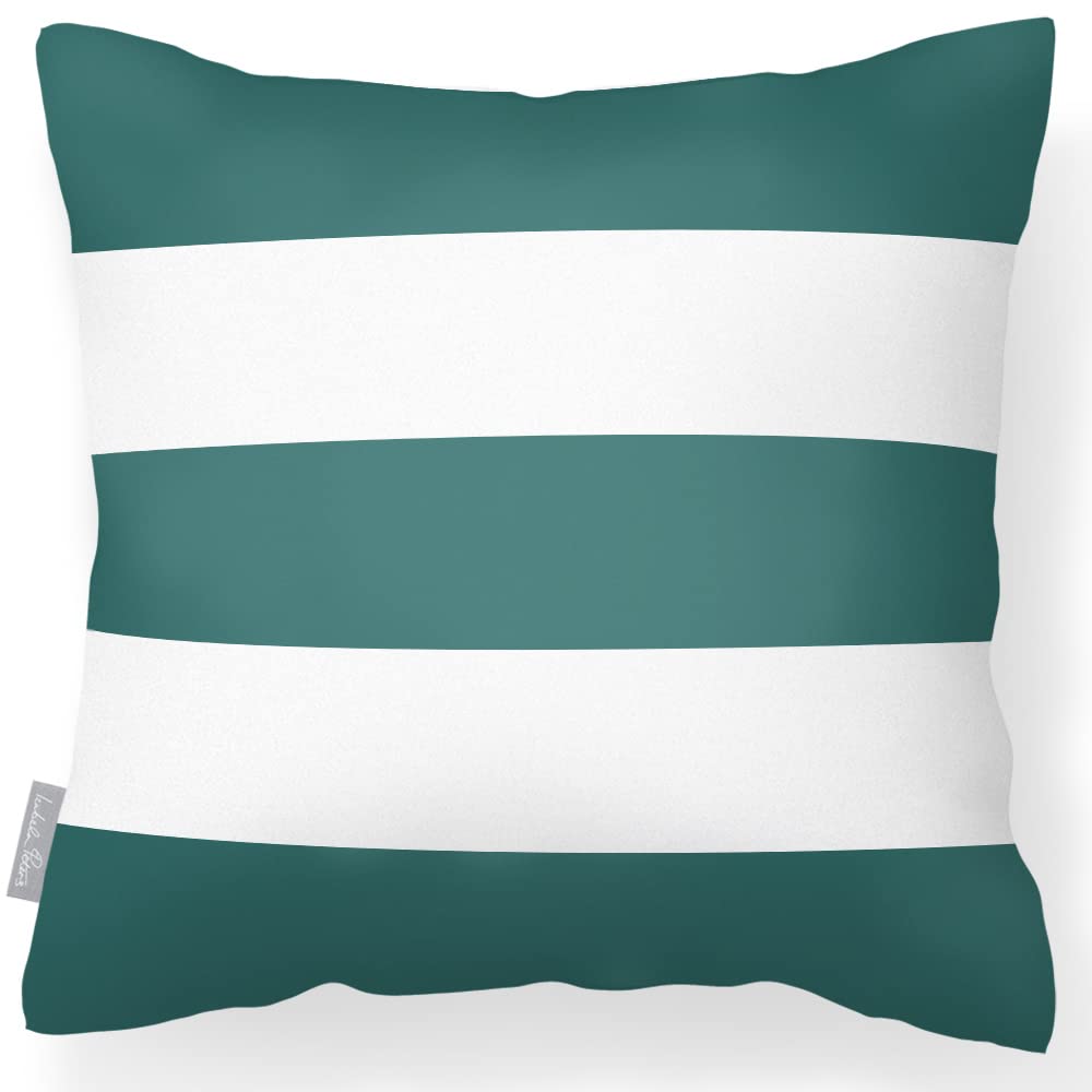 Izabela Peters Outdoor Cushions Waterproof, 43 cm, Filled Outdoor Cushion, Forest Biome - 3 Stripes Horizontal, Garden Furniture Cushions, Outdoor Seat Cushions, Garden Chair Cushions