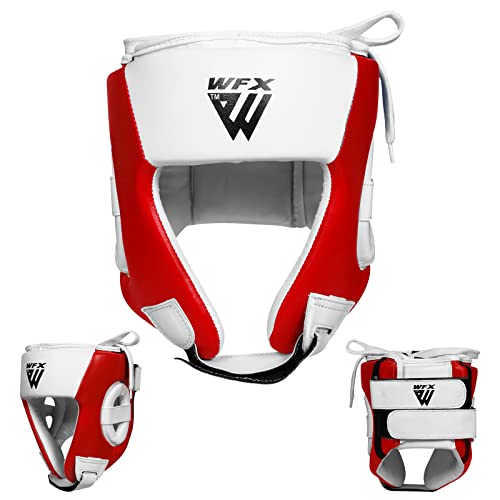 WFX Protector de Cabeza para niños para Boxeo, Entrenamiento de MMA y Kickboxing, Protector de Cabeza de Cuero para niños Maya Hide para protección Facial y oídos, Casco para Sparring, Muay Thai