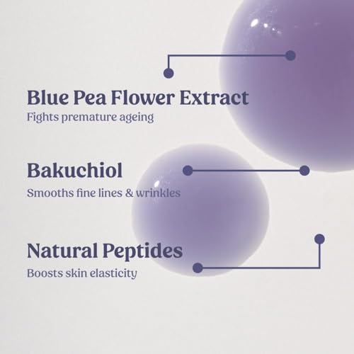 Image of Vilvah Better Ageing Face Serum | Bakuchiol & Blue Pea Extract | Helps Reduce Fine Lines & Wrinkles | Firms, Hydrates & Strengthens Skin Barrier | Beginner-Friendly & Pregnancy-Safe | 20ml
