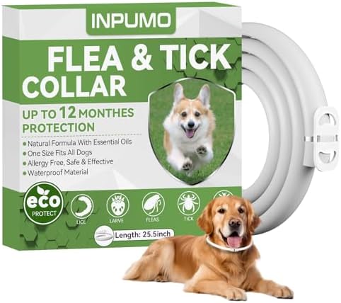 Inpumo Collar Antiparasitario para Perros, Collar Antipulgas y Ga...