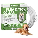 Inpumo Collar Antiparasitario para Perros, Collar Antipulgas y Garrapatas Fórmula Natural Segura, Impermeable, Ajustable, Protección de 12 Meses, Apto para Todos los Tamaños (1 Pack)