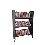 FixtureDisplays® Metal Book Cart Rooling Book Truck Library Book Cart Wheels Pew Cart Book Trolley 11241-L-NEW-NPF