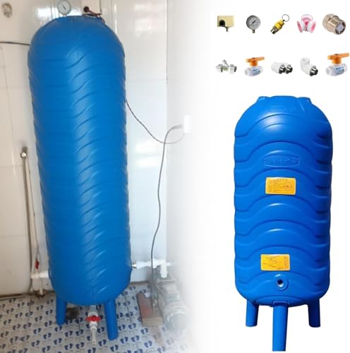 KGBNYSS Contenedor Agua El Tanque de expansión Azul del PE, Tanque de presión de Agua Vertical para hogar/residencial, 100L/120L/150L/200L(15.8 Gal/60 L/31.5x13.8in)