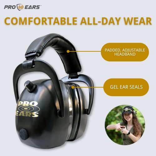 Pro Ears Gold Ii 30 Electronic Hearing Protection, Military Grade Tactical Ear Muffs, Nrr 30 Db, For The Range, Shooting, & Hunting, Black #TOP5