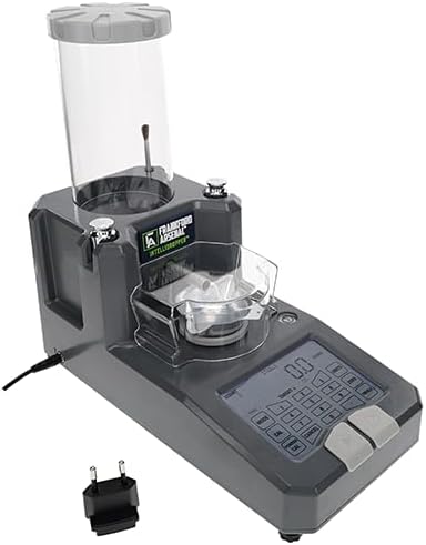 frankford arsenal intellidropper electronic powder measure for powder measuring with lcd display and free reloading database app for iphone, windows, and google,gray one size powder measure