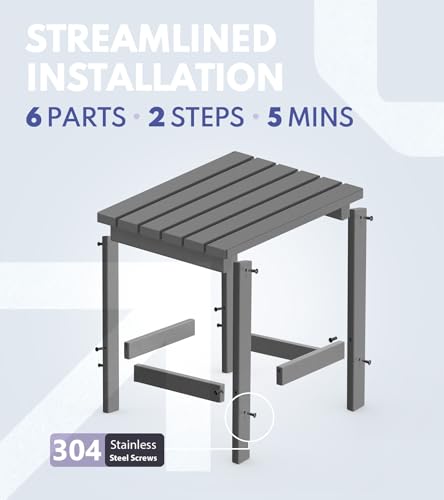 Table d'appoint Adirondack en polyéthylène haute densité, support stable et ultra résistant