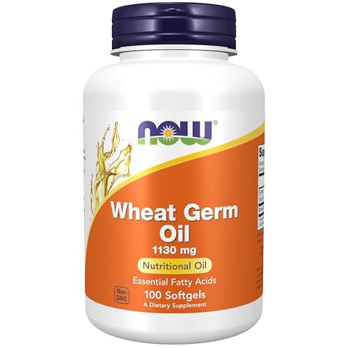NOW Foods Supplements Wheat Germ Oil 1 130 mg with Essential Fatty Acids (EFAs) Nutritional Oil 100 Softgels