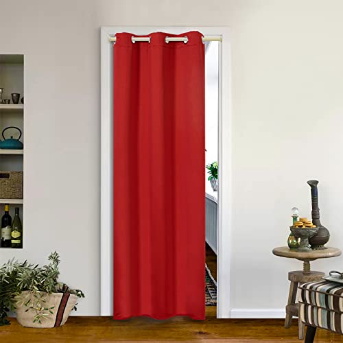 MYSKY HOME Grommet top Thermal Insulated Window Blackout Curtains, 42 x 72 Inch, Red, 1 Panel