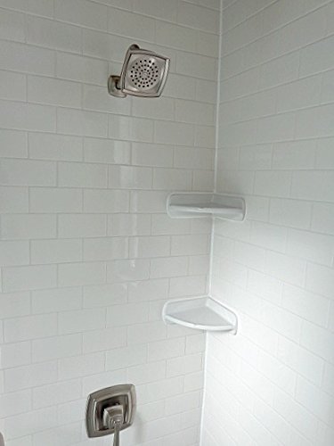 Squarefeet Depot BA780 DALTILE Corner Shower Shelf Wall Accessory White 8-1/2"x8-1/2 (THINSET OR Adhesive Mount, NO Need for Hardware) - Thumbnail 2