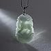 Natural Jade Zodiac Pendant Necklace Handmade Jadeite Chinese Zodiac Amulet Birthday Gift (Goat-Silver Chain)