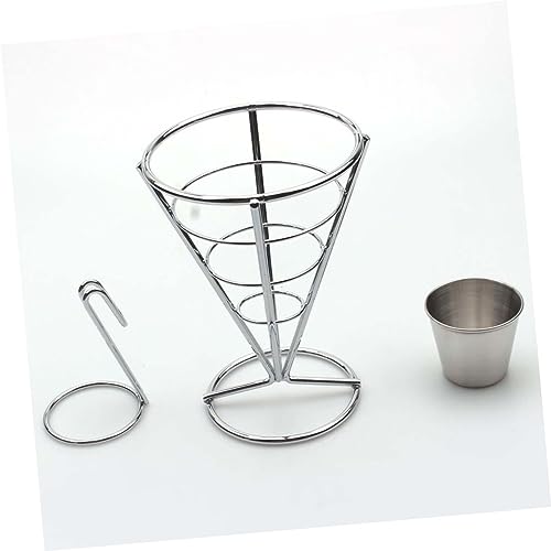 ABOOFAN 1Set Iron Art Conical Snacks Rack Electroplated French Fries Display Basket for Restaurants Parties and Home Dining Sturdy Snack Holder for Chips and Appetizers