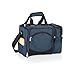 PICNIC TIME Malibu Cooler Picnic Basket, Insulated Cooler Tote with Picnic Set, (Navy Blue with Black Accents)