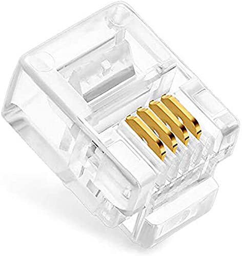 Telephone Cord 328 FT, 26AWG 4 Cores Bare Copper Flat Landline Phone Line Wire with 30pcs RJ11 6P4C Plug, for Any Phone, Modem, Fax Machine ect - Thumbnail 4