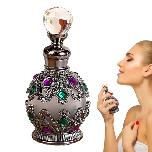 Botella de perfume rellenable, botellas de perfume vacías - Botella atomizadora portátil con incrustaciones de joyas,Lujoso soporte de niebla, recipiente de almacenamiento decorativo, botella