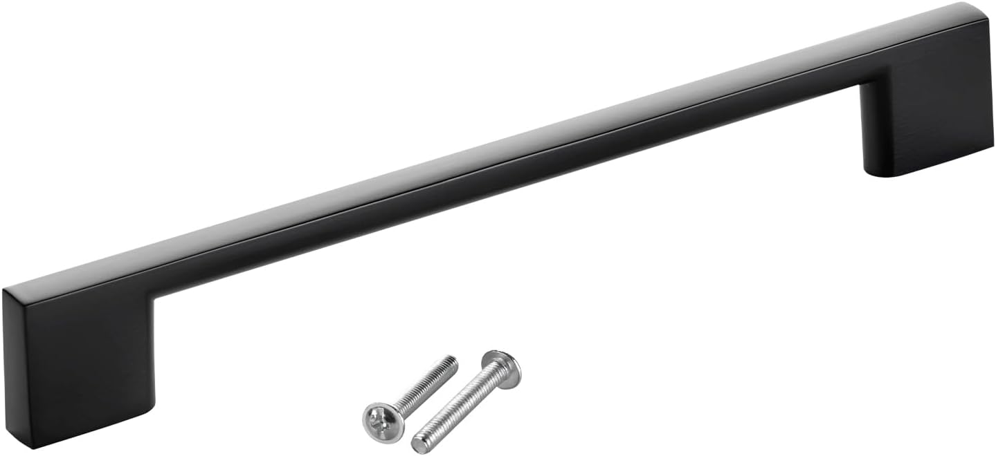 SOTECH Blackline XII BA Furniture Handle 160 mm Black Matt Aluminium (Length 192 mm, Width 9 mm, Height 28 mm) Kitchen Handle Chest of Drawers Handle
