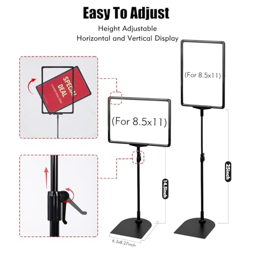 Golemas Retail Sign Holder for Display Indoor, Portable Signage Stand Double Sided Sale sign for Business Store Retail Market Vendor Advertising Trade Show Display (8.5x11, 2Pack)