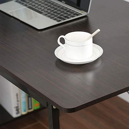 Home Bi Computer Desk With Storage Shelves 47 Inch, Reversible Study Writing Table With Adjustable Bookshelf, Mordern Small Desk For Home,Office,Bedroom,Black #TOP7