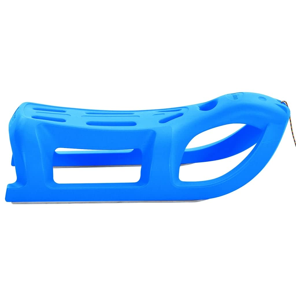 Schlitten Blau 80x39,5x25,5 cm Polypropylen mit Stahlkufen Zugseil für Kinder Outdoor Winter Schnee Rodelspaß auf Piste und Berg