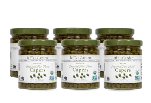 Jeff's Garden Organic Imported Non-Pareil Capers | Vegan, Kosher, Non-GMO,