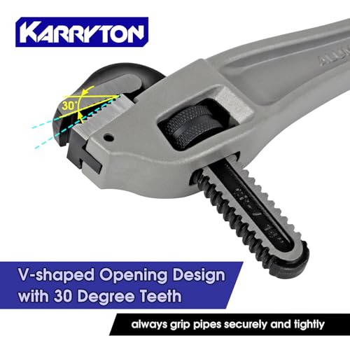 Image of Aluminum Offset Pipe Wrench set,Adjustable Jaw Capacity, Heavy Duty Alum Handle Plumbers Wrench with Drop Forged Steel Jaw(CR-V), Perfect Plumbing Tool Exceed GGG Standard