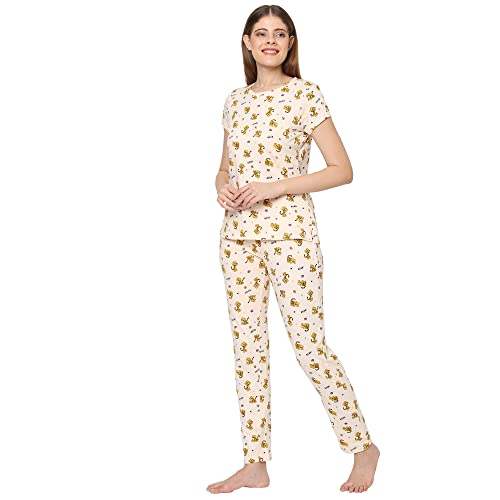 Image of Sweet Dreams Women's Cotton Printed Night Suit Set