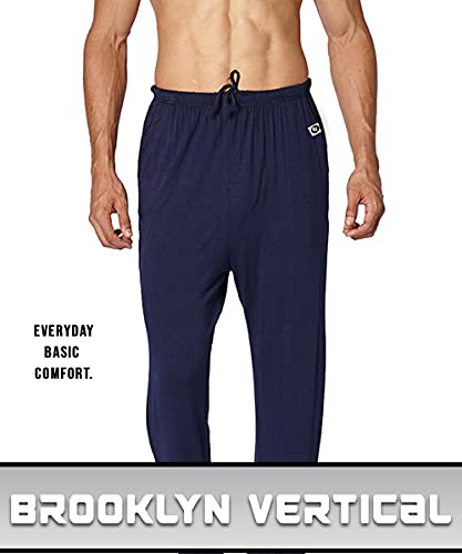 BROOKLYN VERTICAL 3-Pack Mens Sleep & Loungewear Pant|Soft Comfortable Cotton|Drawstring Pull|Pockets|Many Colors|Small-3XL2