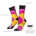 XZDWPY Modern Pink And Yellow Unisex Mid-Calf Socks 2 Black-2 Polyester Skin-Friendly Moisture-Wicking Fashionable Crew Socks