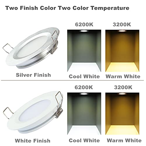 Acegoo 4333466015 Rv Boat Recessed Ceiling Light 4 Pack Super Slim Led Panel Light Dc 12V 3W Full Aluminum Downlights thumb #7