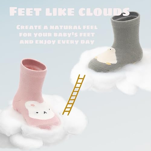 5 Pairs Baby Boys Girls Non-Slip Grip Ankle Socks Infant Baby Girls Boys Anti Skid Sticky Socks3