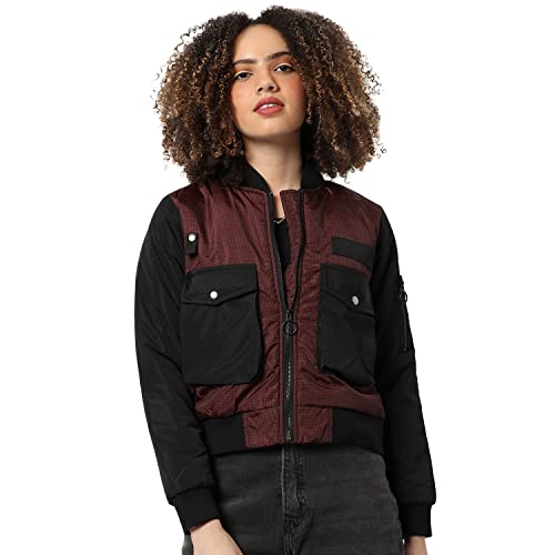Image of PINACOLADA Women's Puffer Regular Fit Bomber Jacket For Winter Wear | Standing Collar | Full Sleeve | Zipper | Casual Jacket For Woman & Girl | Western Stylish Jacket For Women