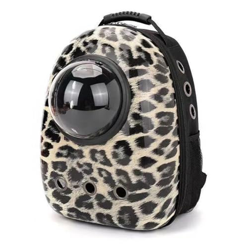 Vzqr ペットキャリーバッグ リュック型 宇宙船カプセル型 透明窓 視界良好 通気性 軽量 小型犬/猫用 ペットリュック お出かけ 通院 旅行 逃走防止 安定フレーム 耐久素材 (H)