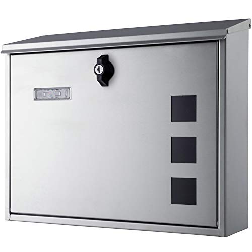 カバポスト 郵便ポスト 郵便受け 壁掛け 大型 ひねりロック 鍵付き 横型 ステンレス