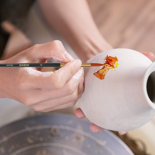 Hiboo Art Paint Brush Set-15 Different Sizes Of Professionals Paint Brushes Wood Handles With Oil-Sealing Technique For Watercolor Acrylic Oil , Face And Nails Painting #TOP4