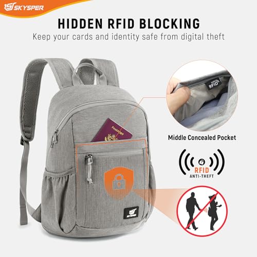 Image of SKYSPER Anti Theft Hiking Backpack, 20L RFID Packable Travel Daypack, Lightweight Foldable Back Pack for Walking Daytrip
