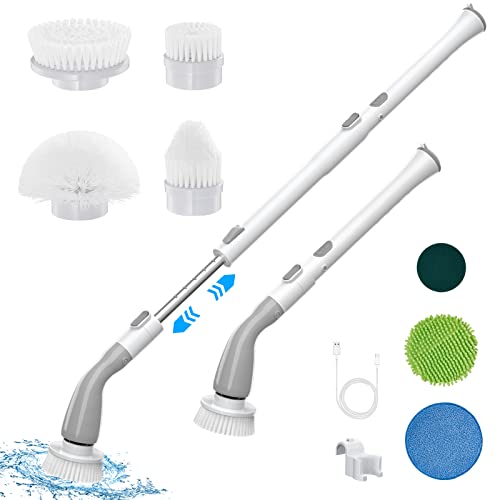 Keimi Electric Spin Scrubber, 2023 New Cordless Scrubber with 7 Replaceable Scrubber Heads, Adjustable Speeds and Extension Handle, Rechargeable Shower Cleaning Brush for Bathtub, Grout, Tile, Floor Keimi Electric Spin Scrubber, 2023 New Cordless Scrubber with 7 Replaceable Scrubber Heads, Adjustable Speeds and Extension Handle, Rechargeable Shower Cleaning Brush for Bathtub, Grout, Tile, Floor