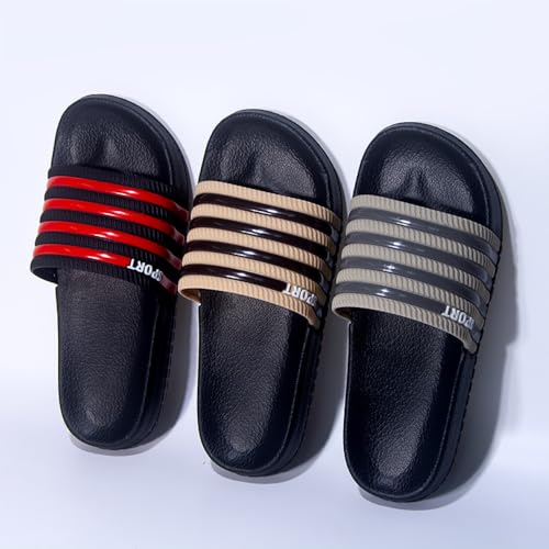 Premium Comfort Striped Yoga Mat Sildes Sandals Summer Slippers For Men Indoor Outdoor Non Slip Footwear2
