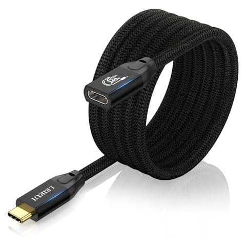 USB C to USB C Extension Cable 20Gbps USB C 3.2 Extender Nylon Type C Male to Female Extension Cable Data Transfer 4K@60Hz Video Monitor 240W PD Fast Charing for USB-C Hub Laptop Tablet Cover