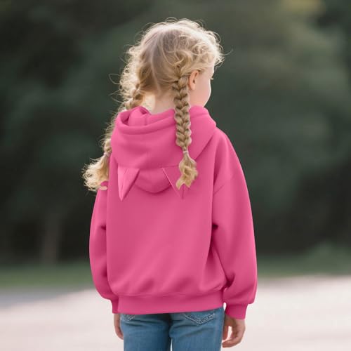 Girls Zip up Hoodie Cute Long Sleeve Fashion Cat Ear Jacket Hooded Sweatshirt with Pocket Kids Fall Clothes4