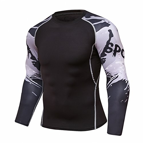 Men's Soft Slim Long Sleeve Dry-Fit Compression Gym Trainning Shirt2