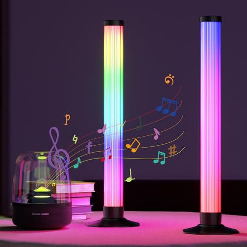 Image of MIHEAL 360 RGB Light Bars LED TV Backlight with DIY Music Sync Modes Smart Bluetooth Control, 8 Scene Modes Color Light Bar for Room Decoration, Gaming, PC, TV