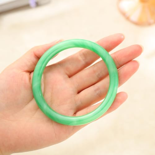 2.44 Inch Natural Jade Bangle Bracelet for Women Elegant Jade Bangle Bracelet with Box Thin Good Luck Jewelry Gift3