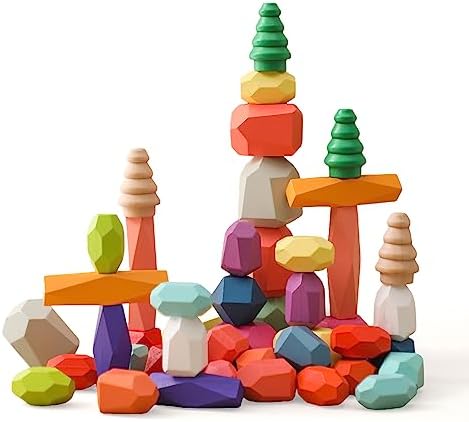 Promise Babe Montessori Juguetes apilables de Madera, Piedras de ...