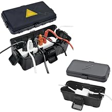 Medium IP54 Waterproof Outdoor Electrical Box10.6x5.5x4.5inch,Small Weatherproof Electrical Connection Boxinner5.5 x 3 x 2.2inch Protect Outlet,Plug,Timer,Power Strip,Holiday Light,Black