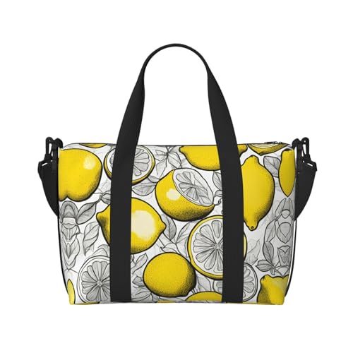 Lemon Fruit Pattern Print Travel Duffle Bags Weekender Overnight Bags For Business Family Trip2