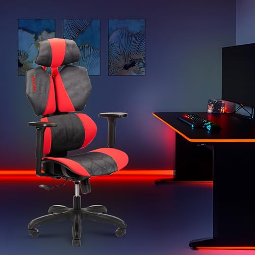 Image of NiTHO WASP Ergonomic Mesh Gaming Office Chair | Adaptive Lumbar Support, 3D Armrests, Breathable Mesh Computer Desk Chair, Height Adjustable Swivel Office Chair for Home Office, Study or Gaming, Red