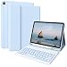 ZKTUYU Backlit Keyboard Case For iPad 10th Generation 10.9 inch 2022 with Pencil Holder, Magnetic Detachable Wireless Bluetooth Folio Stand Rechargeable Keyboard Cover, A2696 A2757 A2777, Light Blue