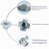 20 sztuk nakrętek m12 x 17 mm, ocynkowana, stal węglowa z 4 końcówkami, do drewna, desek, mebli, rzemieślników, konstrukcji, zestawów śrub, "zrób to sam"