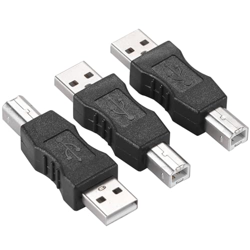 Greluma 3 Pièces Connecteur Adaptateur convertisseur USB 2.0 A mâle vers USB B mâle pour imprimante