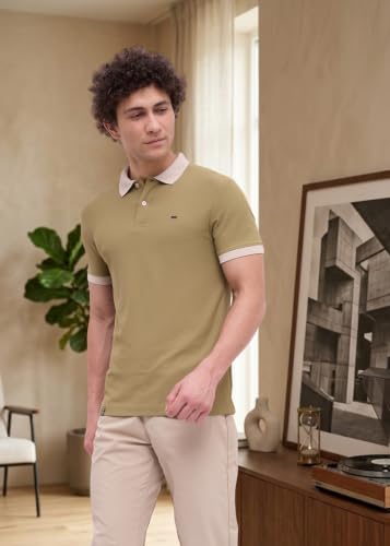 Image of Nostrum Mary Half Sleeve Polo T-Shirt with Two-Tone Collar, Stylish T Shirt for Men, Polo Tshirts for Men, Cotton T Shirt for Man, Casual Tshirt for Mens Boys
