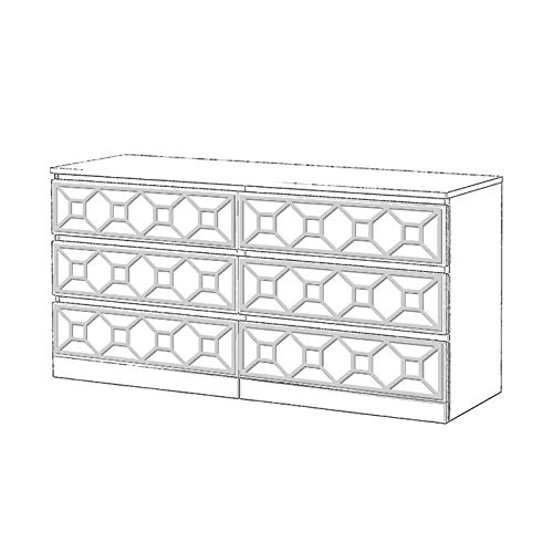 Moonwallstickers.com IKEA Malm Kits - Adecuado para Muebles IKEA MALM, Espejo Dorado, 6 Drawers – Coimbra